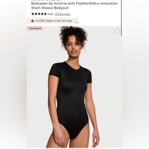 Black Victoria Secret Short-Sleeve Bodysuit